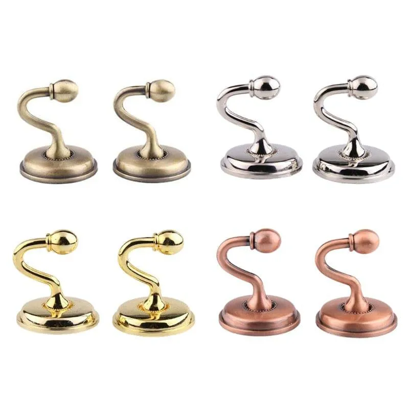 1 Pair European Iron Curtain Hooks Curtain Tieback Wall Hook Holdback for Bedroom Dormitory Curtain Decoration