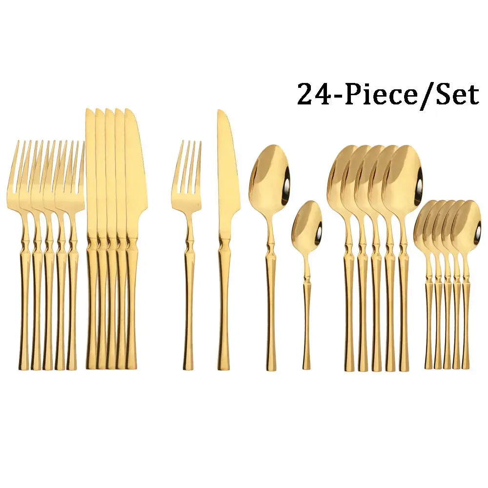 24 Piece Stainless Steel Cutlery Set For Kitchen Dining