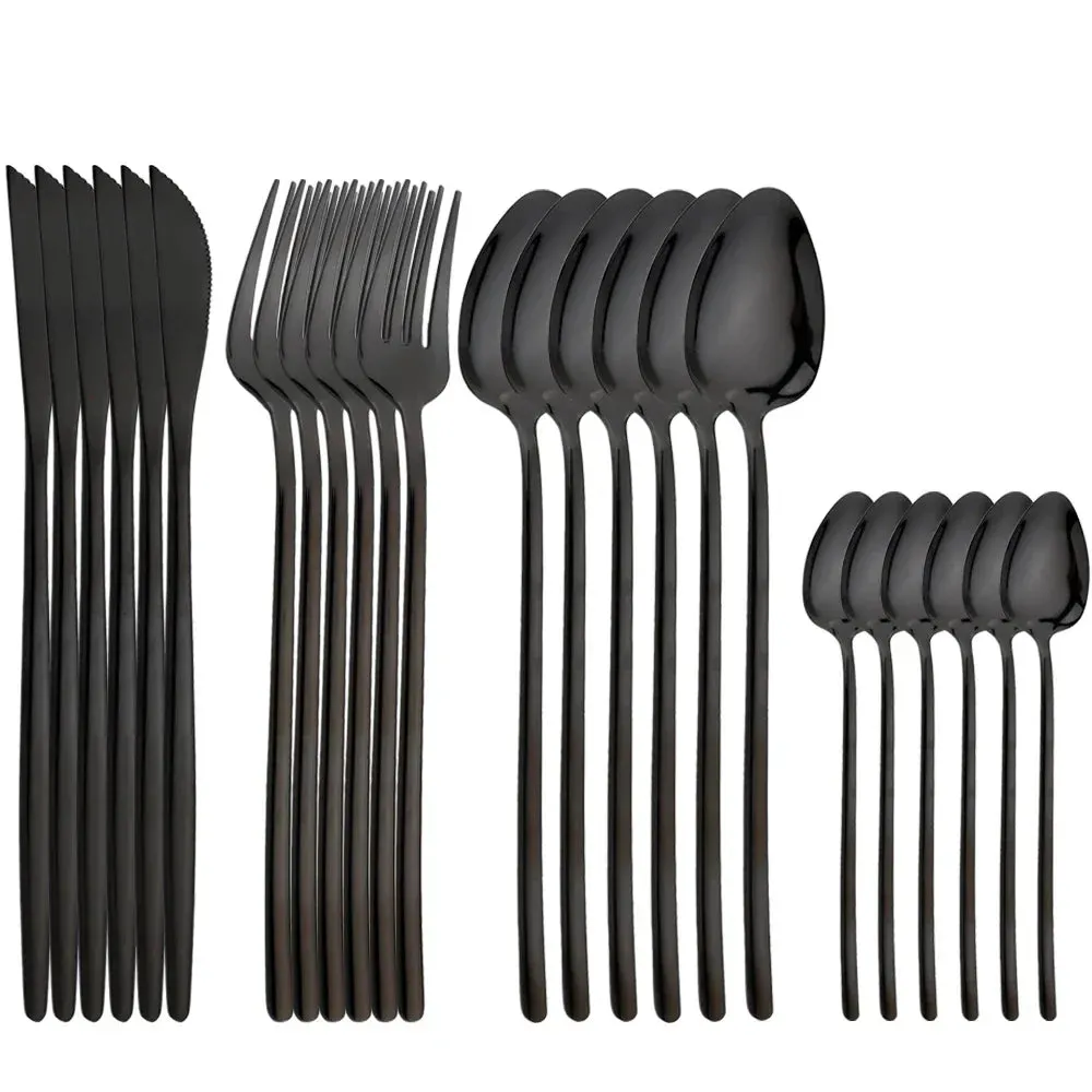 24 Piece Stainless Steel Cutlery Set For Western Dining