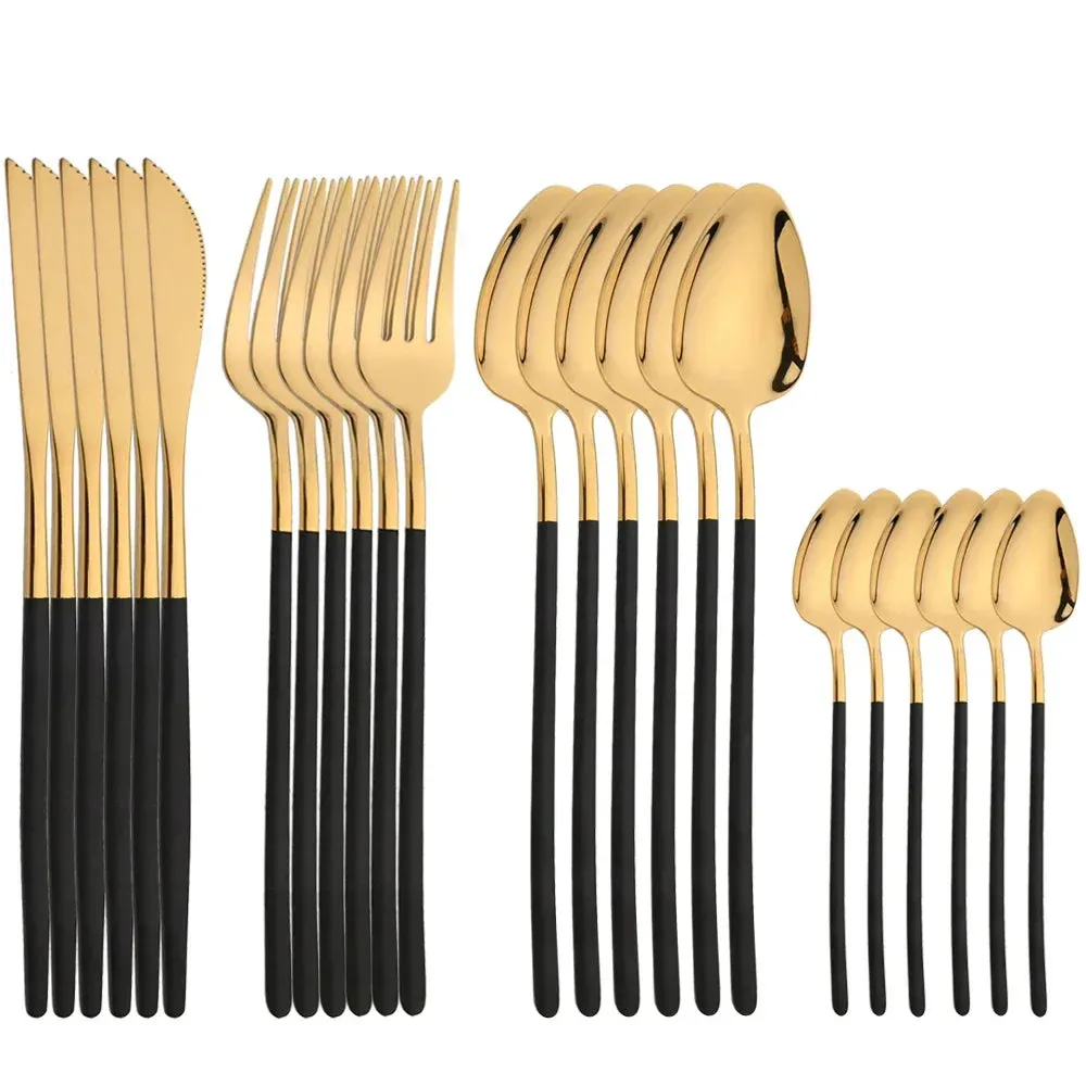 24 Piece Stainless Steel Cutlery Set For Western Dining