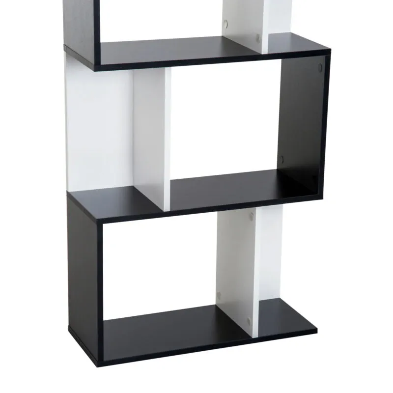 5 Tier S Shape Display Shelving Unit In Black