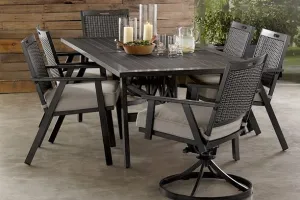 ADDISON 7 PIECE DINING SET - 42" x 84" Dining Table, 4 Chairs and 2 Swivel