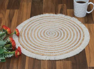 Amara Natural Jute Placemats for Dining Table Rustic Round Design