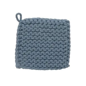 Cotton Crocheted Potholder (Blue)