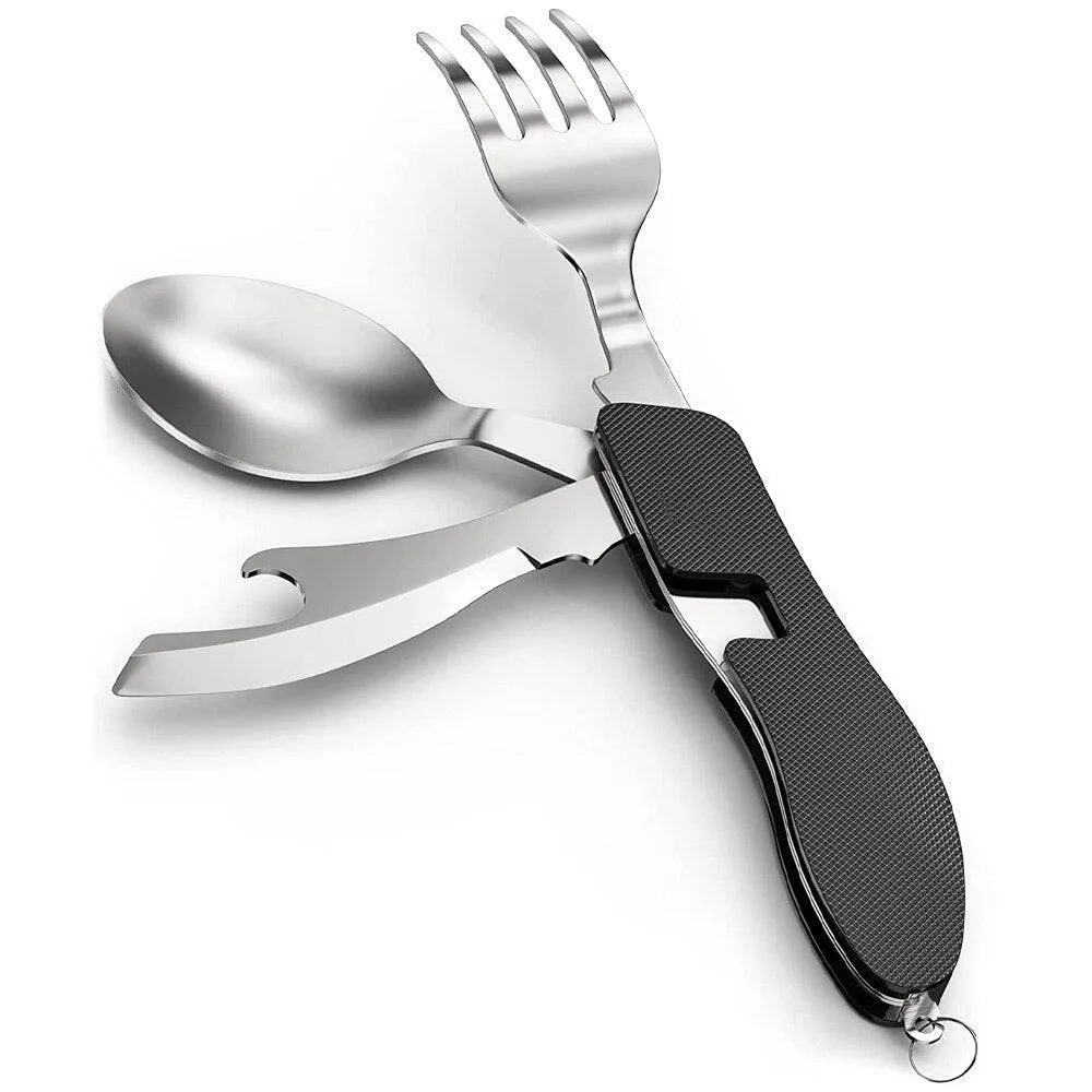 Foldable Tableware Knife Spoon Fork Camping Knife Fork Spoon Combination Tableware Outdoor Portable Multifunctional