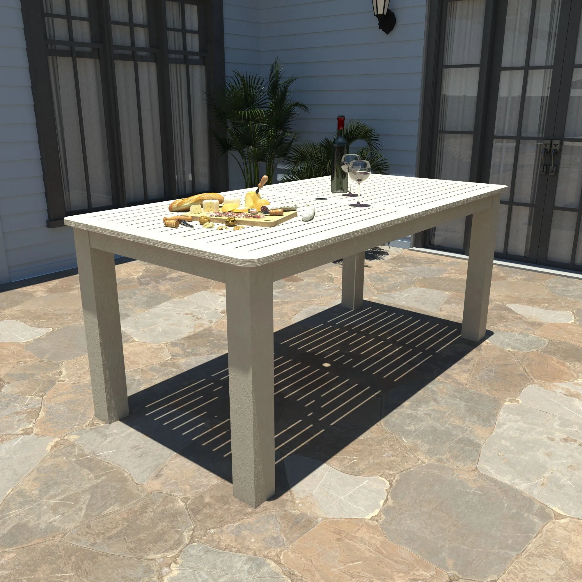Lehigh 7pc Rectangular Outdoor Dining Set 42in x 84in - Counter Height