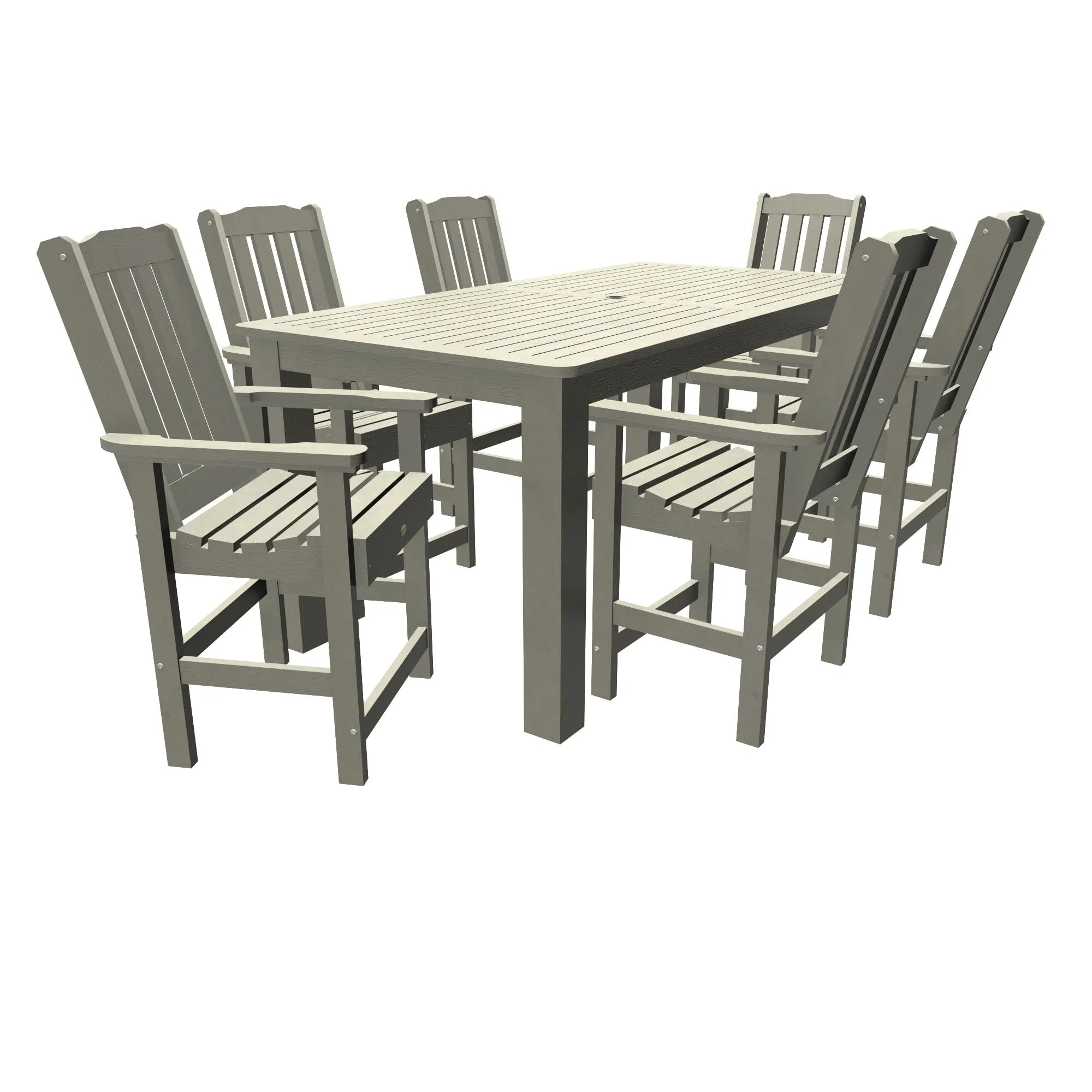 Lehigh 7pc Rectangular Outdoor Dining Set 42in x 84in - Counter Height