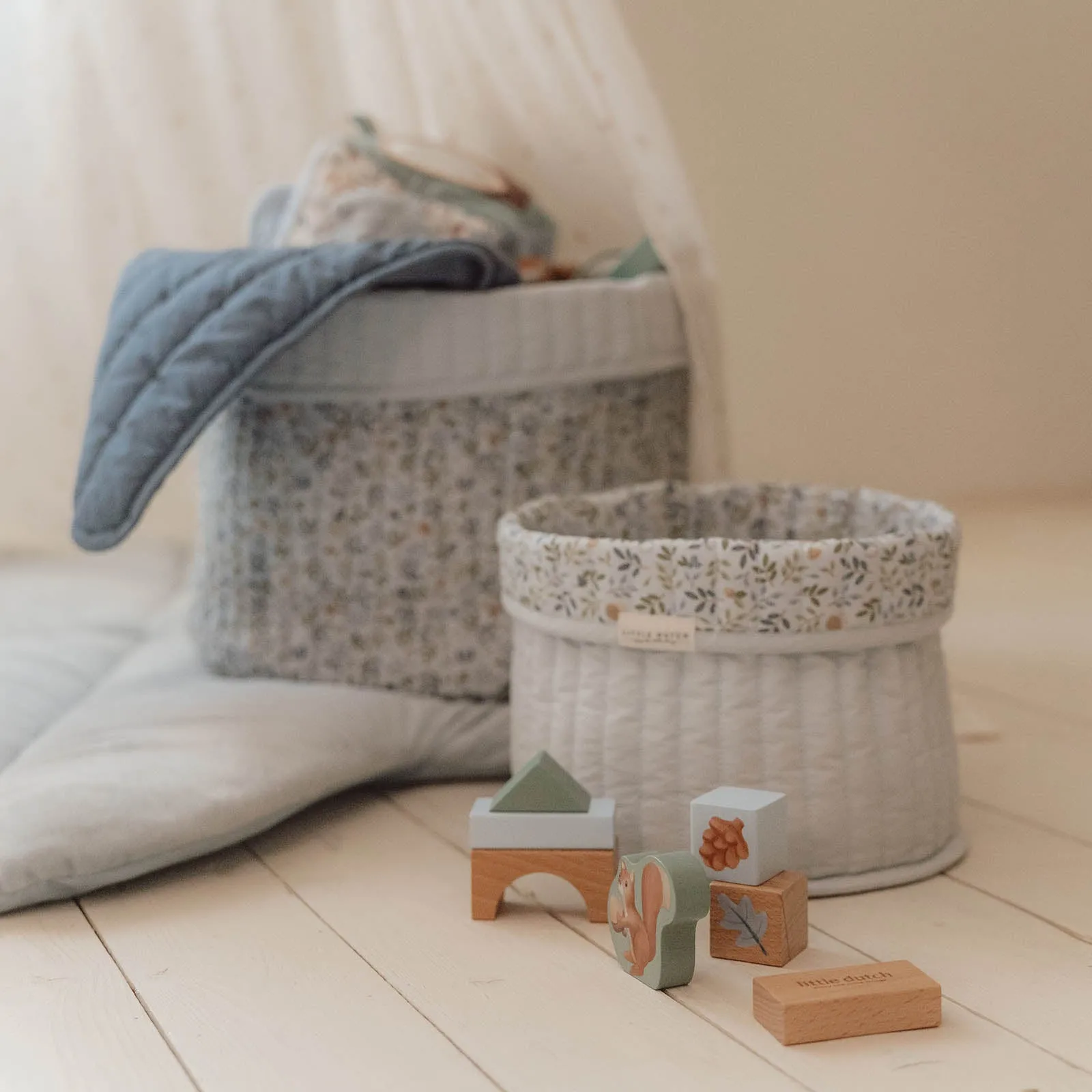 Little Dutch Reversible Quilted Storage Basket