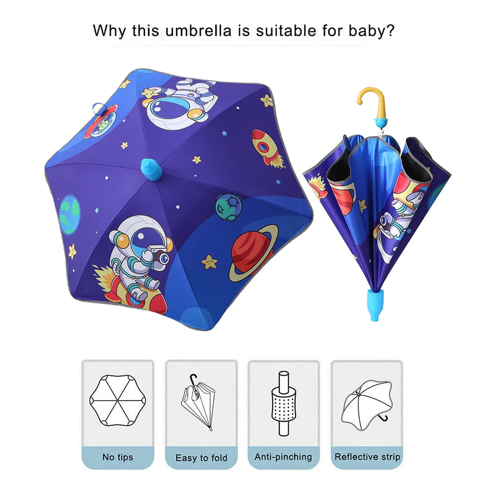 Little Surprise Box Astro Space Theme,Canopy Shape Umbrella For Kids,5-12yrs