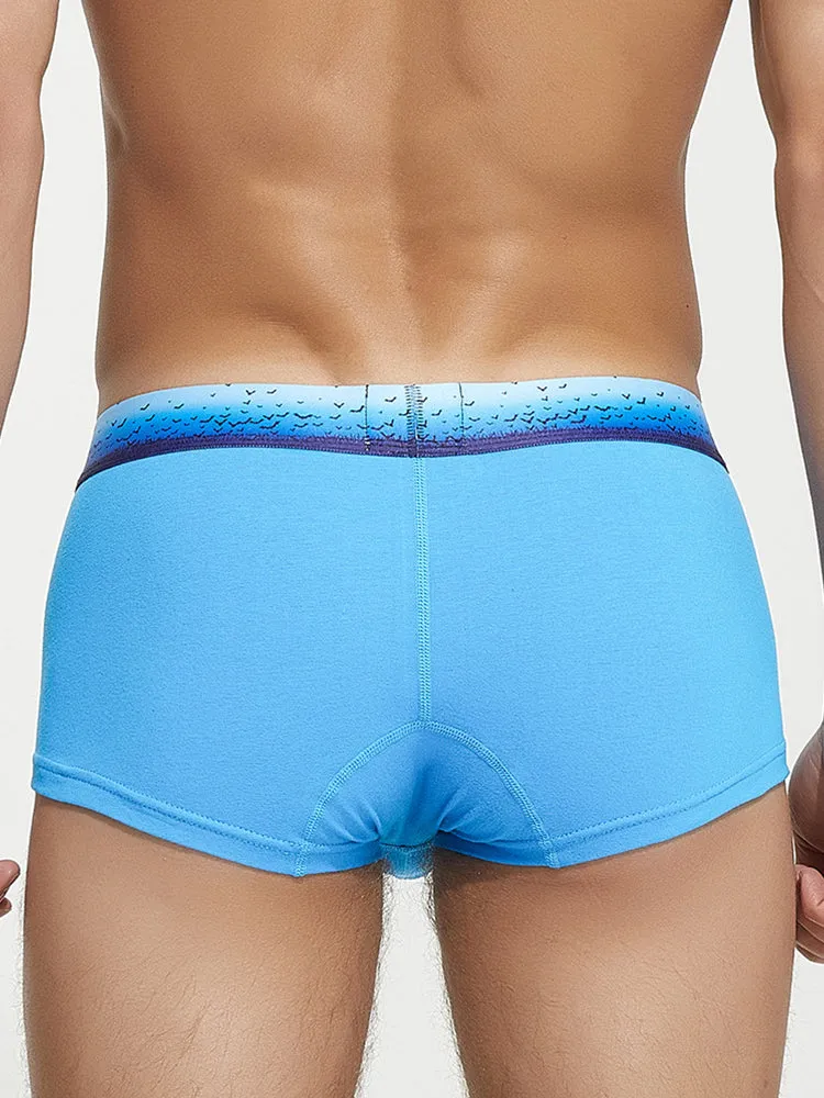 Men's Spliced Waistband U-Pouch Trunks