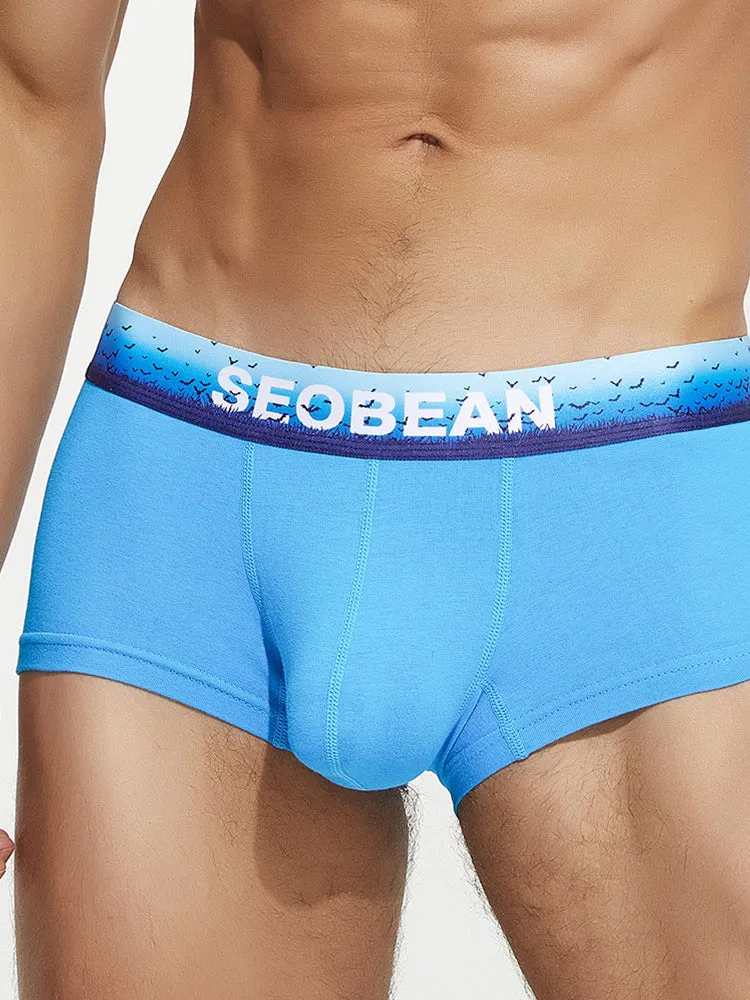 Men's Spliced Waistband U-Pouch Trunks