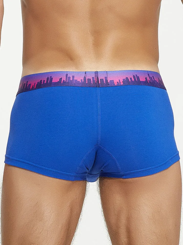 Men's Spliced Waistband U-Pouch Trunks