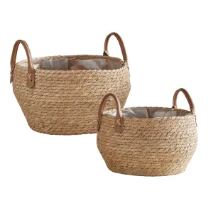 Plastic Lined Baskets w/ Handles