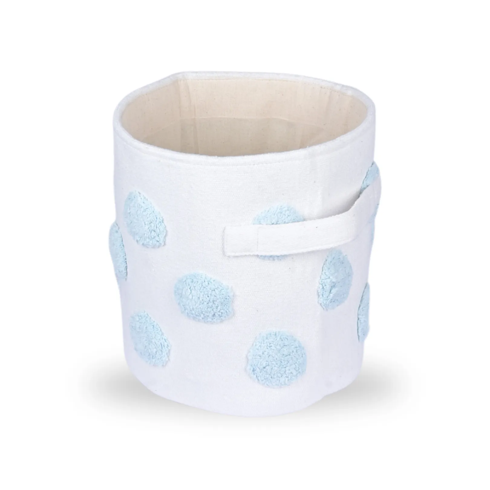 PomPom Small Round Blue Toy Storage Basket