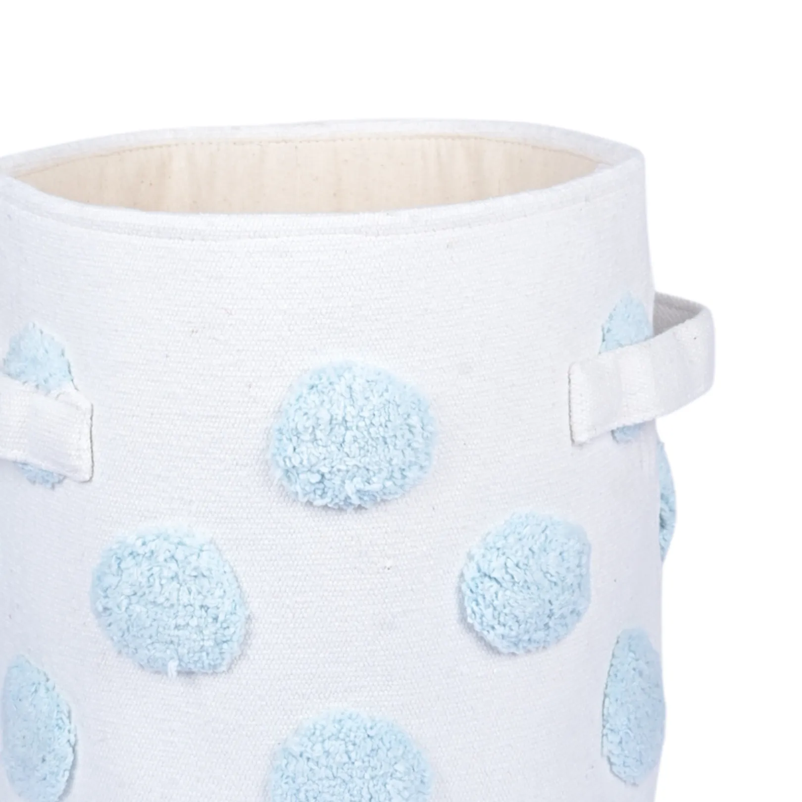 PomPom Small Round Blue Toy Storage Basket