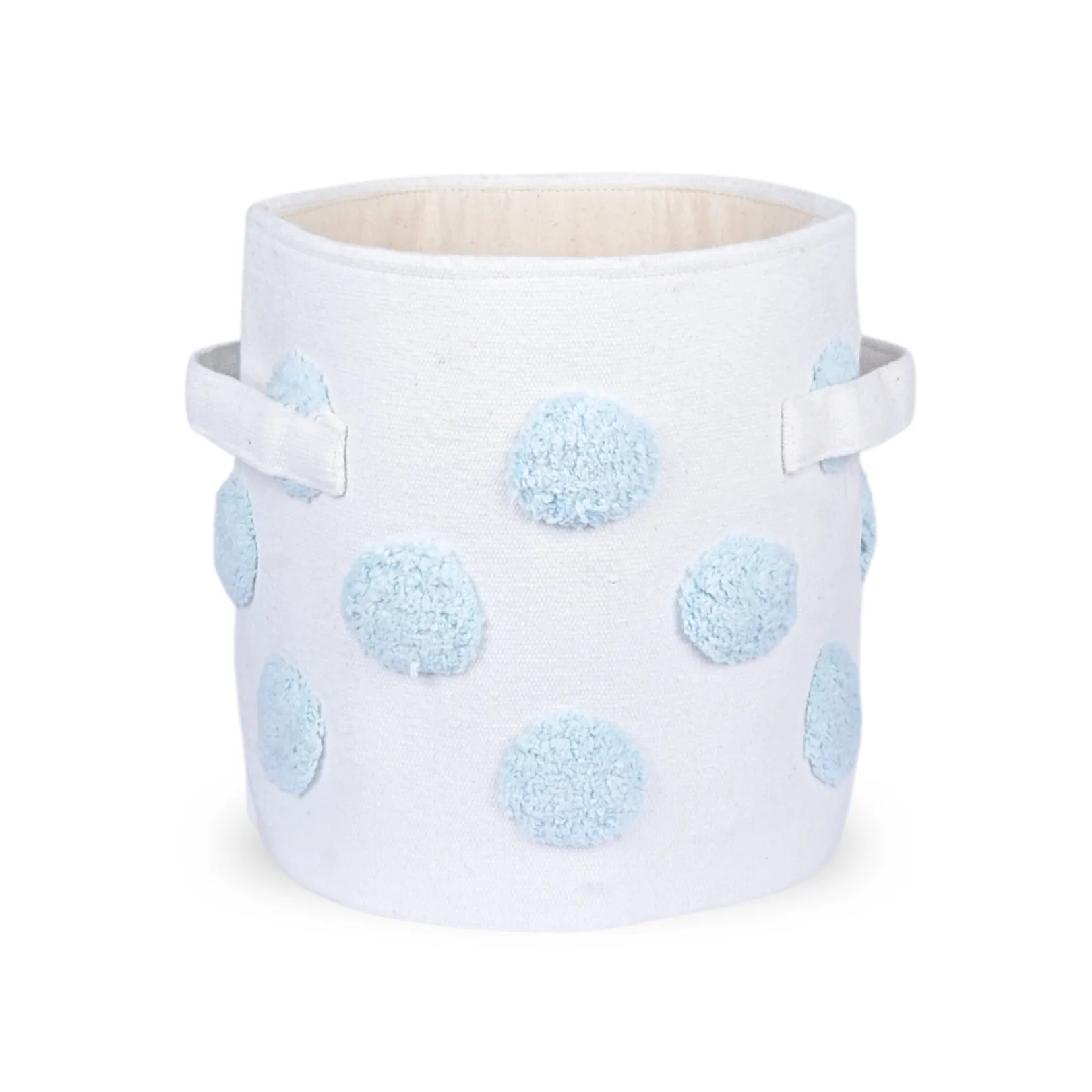 PomPom Small Round Blue Toy Storage Basket