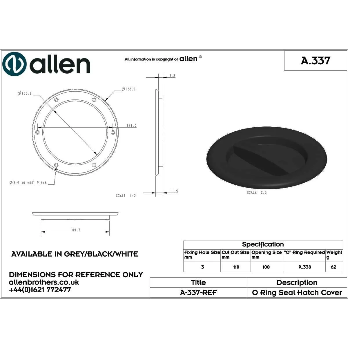 SB20 Deck Inspection Hatch - Allen